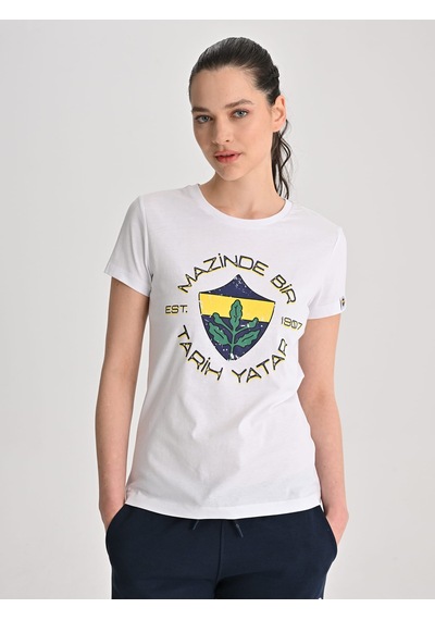 Fenerium Kadın Trıbun Est. 1907 Tshırt BEYAZ