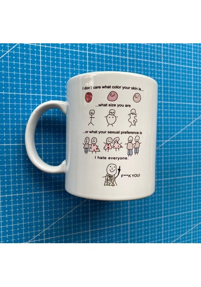 Motto Baskılı Kupa Bardak Mug + Bilek Destekli Mouse Pad Beyaz - Çok Renkli