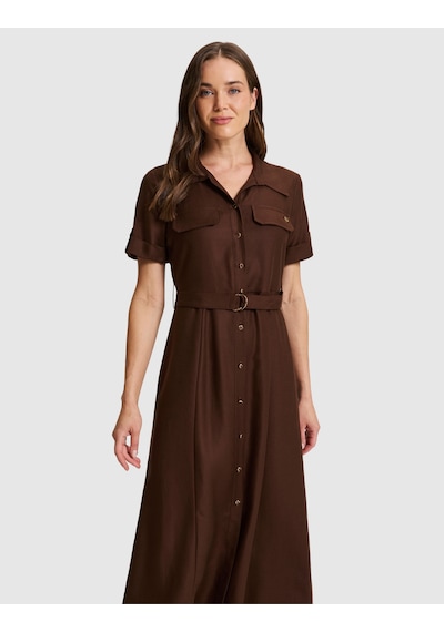 Pierre Cardin Kahverengi Regular Fit Dokuma Elbise 50321289 Vr029
