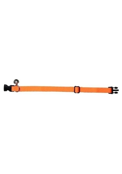 Toptan 10 Adet Neon Turuncu Zilli Ayarlanabilir Kedi Boyun Tasması 22-30 Cm-21508