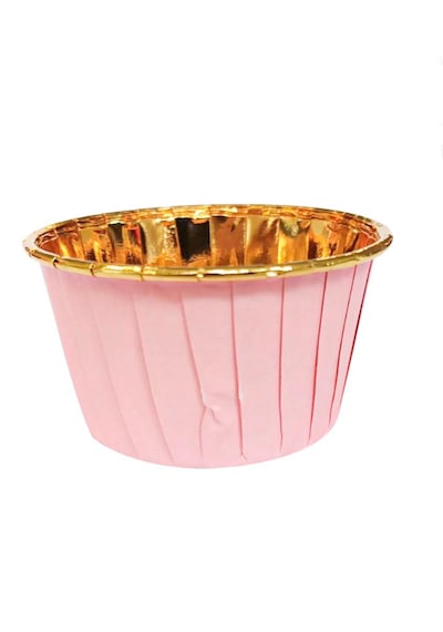 Pembe Gold Parlak Metalize 25'li Muffin Cupcake Kek Kapsülü