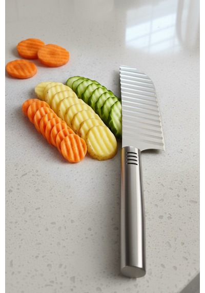 Şekilli Patates Bıçağı Sebze Meyve Zigzag Dilimleme Bıçağı Krom