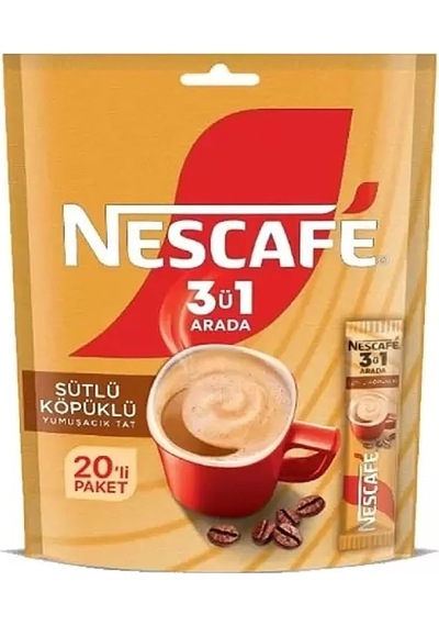 Nescafe 3ü1 Arada Sütlü Köpüklü Hazır Kahve 17,4 Gr 20 Adet Hazır