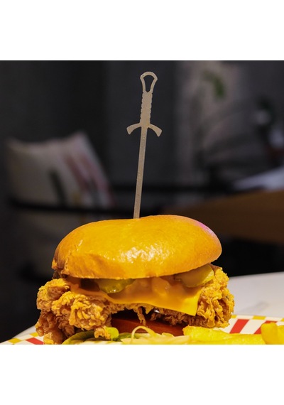 Kamp Ayısı Sword 6 Adet Paslanmaz Çelik Burger Şişi