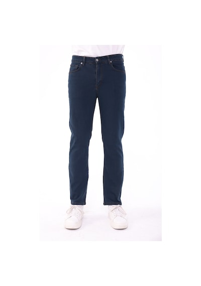 Blayn Jeans Erkek Tint Efekt Diz İzi Yapmayan Pamuklu Esnek Denim Jean Kot Pantolon Regular Kalıp Petrol Mavisi