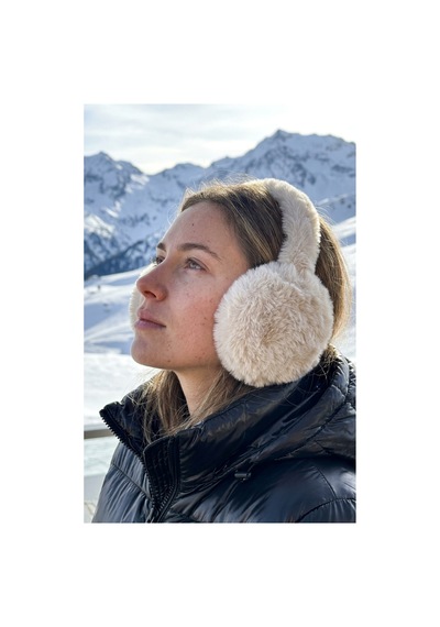 Emybox Soft Peluş Kulaklık - Kışlık Sıcak Tutan Kulak Koruyucu Yumuşak Dokulu Faux Fur Kadın Kulaklık Beyaz