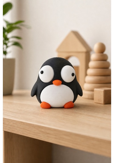 Yasuah Hareketli Gözlü Penguen Figürü
