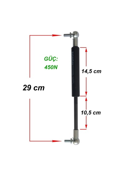 Binbir Trend Massey Ferguson 4700 Kapi Amortisörü 29 Cm, (450N) 500399121