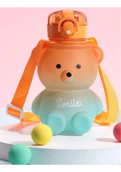 Smile Ayıcık Model Öğrenci Su Matarası Öğrenci Su Şişesi Suluk 800 Ml Bpa Içermez Matara Suluk Turun Diğer