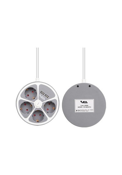 Vea Ve-g604yu 4lü 2 Usbli Anahtarlı 1.5 Metre Grup Priz