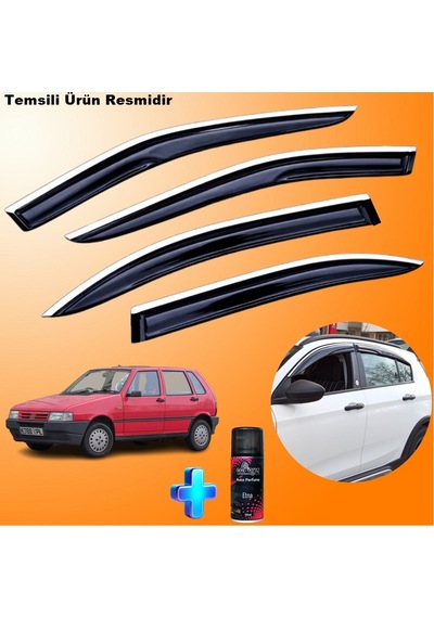 Fiat Uno Krom Cam Rüzgarlığı Abs Nikelajlı Mügen Cam Rüzgarlığı Tüm Kasalara Uyumlu + Ebrayn 150ml Koku