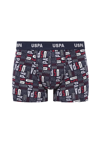 U.S. Polo Assn. Erkek Gri Melanj-Bordo-Baskılı 3 Lü Boxer-Gri Melanj-Bordo-Baskılı Gri Melanj - Bordo