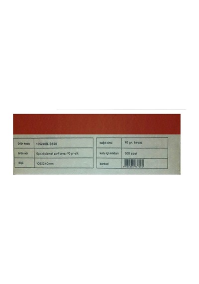 Diplomat Zarf 105*240 Beyaz 90 Gr Düz Silikonlu 500 Lü