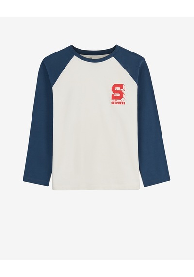 Skechers B Long Sleeve Collage T-shirt Büyük Erkek Çocuk Mavi Sk2620113-0848