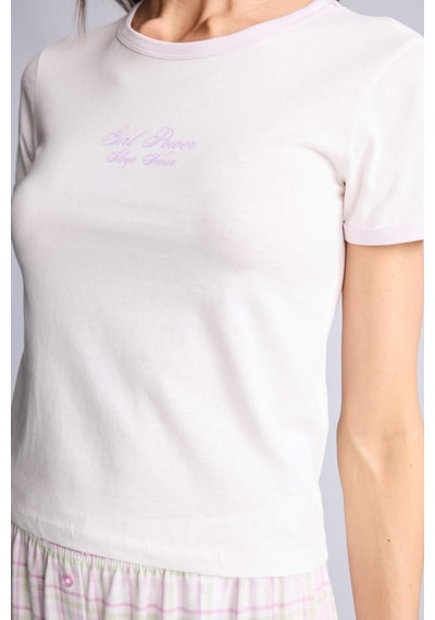 Defacto Pijama Takımı Üst Kareli Alt H2023ax26smpn425 Pembe-pn425