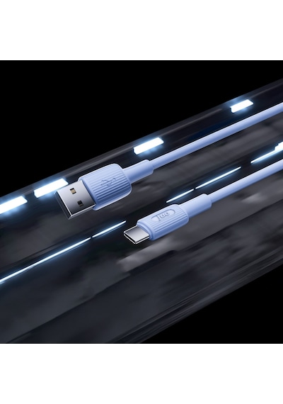 Juo JCBS121 12w Usb-a To Type-c Silikon Hızlı Şarj Ve Data Kablosu Mavi 1 Metre