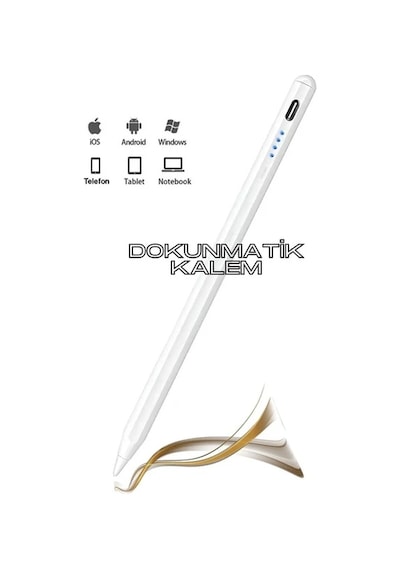Challenger Beyaz Dokunmatik Kalem Tum Cihazlara Uyumlu Tablet Telefon Icin Cizim Yazı Kalemi Stylus Pen