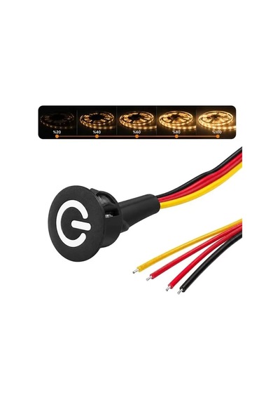 Hubrendy Sh Powermaster Pm-30779 5v Dc 16mm Gömme Dokunmatik Led Dimmer Kontrolcüsü Switch Buton Siy