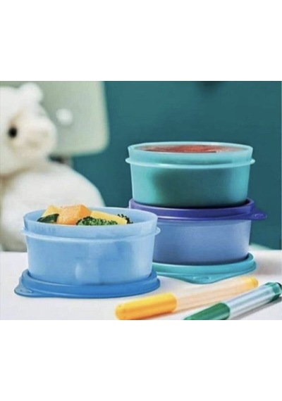 Tupperware Şeker Üçüzler Saklama Kabı Mavi 250 ML 3'lü Mavi