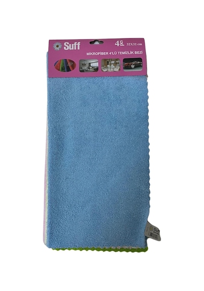 Gül Genel Amaçlı Mikrofiber Temizlik Bezi 4'lü Set 32 X 32 Cm, Mavi, Beyaz, Açık Pembe, Yeşil