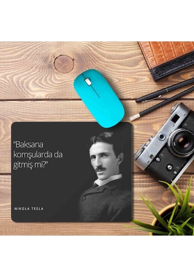 Tesla Elektirk Baksana Komşuda Da Gitmiş Mi Mouse Pad Mousepad