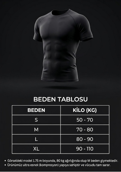 Sapeur Erkek Premium Raglan Dikişli Compression Tişört - Ultra Esnek Ve Nefes Alan Siyah