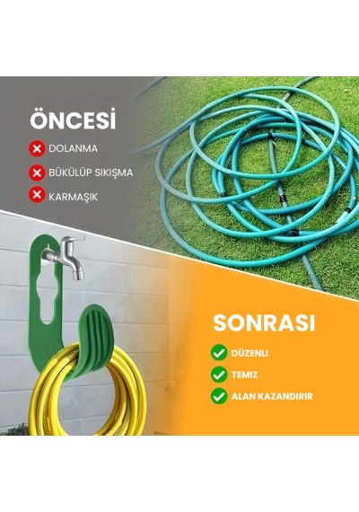 Microcase Çok Fonksiyonlu Toplama Askısı - Musluğa Ve Duvara Monte Edilebilir - Dış Mekan Su Hortumu Ve Kablo Düzenleyici Askı Aparatı - Al5903 Mavi