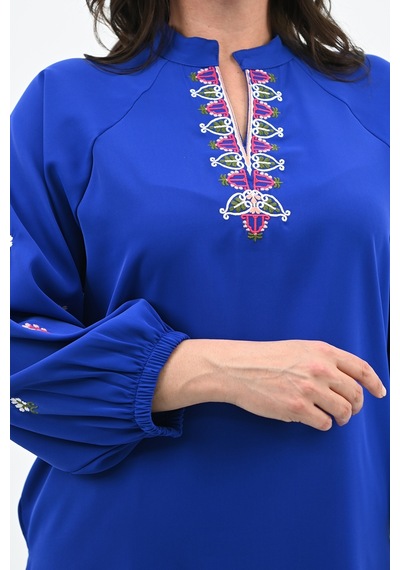 Koza Butik Kadın Nakış Detaylı Uzun Kollu Bluz 1715-24 001