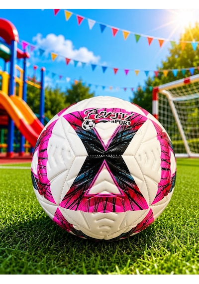 5 Numara Dikişli Futbol Topu Dayanıklı Antrenman Ve Maç Topu Renkli Tasarım - Pembe