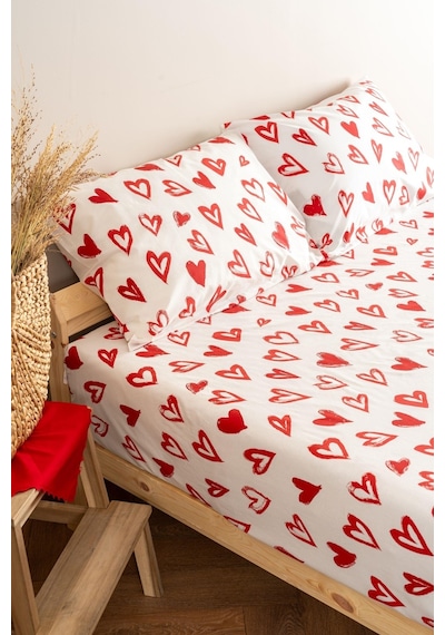 Soley Mix & Match Lover %100 Pamuk 2'li Yastık Kılıfı Seti Kırmızı