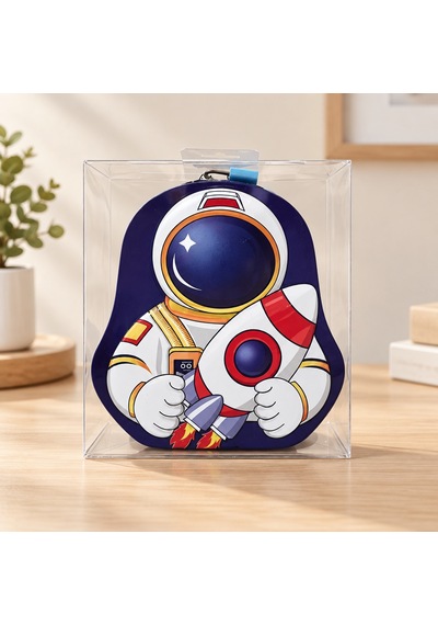Kulplu Metal Astronot Kumbara Çok Renkli