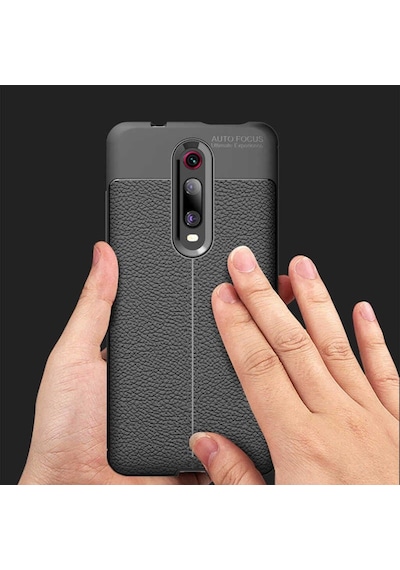 Redmi K20 K20 Pro Deri Görünümlü Kamera Korumalı Silikon Kılıf