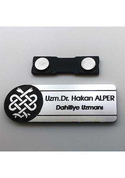 Logo Baskılı Mesleklere Özel Tasarımlı Kişiye Özel Yaka İsimliği