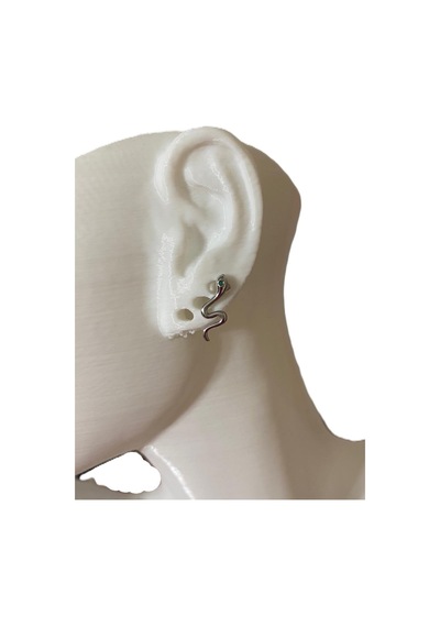 Yılan Figürgü Kıkırdak Tragus Helix Pearsıng Küpe 316l Kararmaz Çelik Gümüş