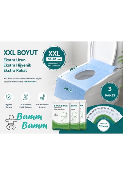 Kullan At 2 Katlı Klozet Kapağı Örtüsü 3x10 Adet Tüm Klozetlerle Uyumlu Xxl Altın - Beyaz