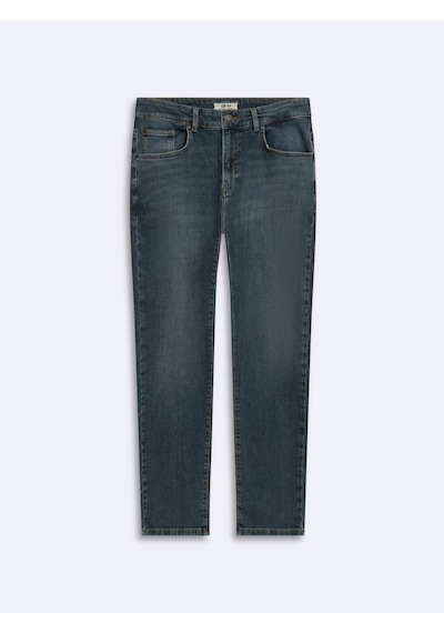 LTB Renar L Tapered Slim Orta Bel Mid Indigo Jean Pantolon Koyu Indigo