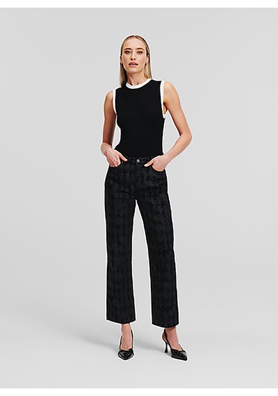 Karl Lagerfeld Siyah Kadın %100 Pamuk Denim Pantolon A1w10015
