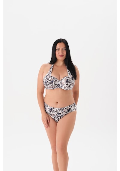 Büyük Beden Kaplı Zebra Desen Bikini Takım Çok Renkli