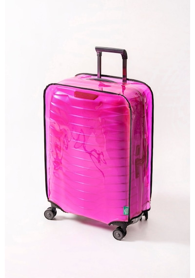 Trink Çanta Şeffaf Valiz Ve Bavul Kılıfı Neon Renk Pvc Neon Pembe
