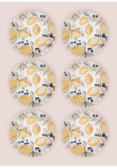 The Mia Limoncello Yemek Tabağı 6lı Set 20 Cm Renkli