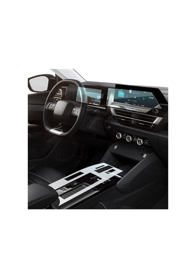 Citroen C4 Max 2025 İle Uyumlu Dijital Gösterge, Navigasyon Ve Orta Konsol Koruyucu 3'lü Set