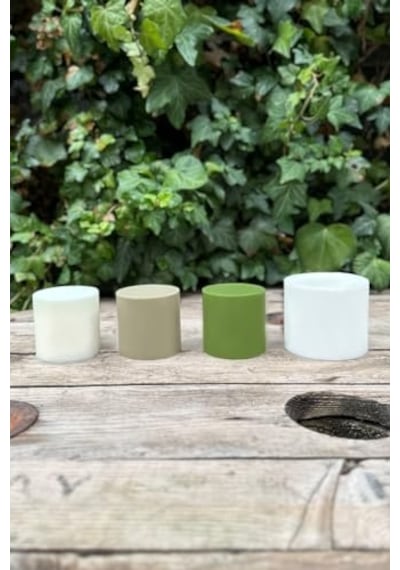 Silindir Şeklinde Silikon Mum Kalıbı 6x6x10 Cm Yeşil Çok Renkli