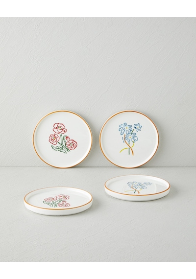 English Home Roselle Seramik 4'lü Pasta Seti 16 Cm Renkli