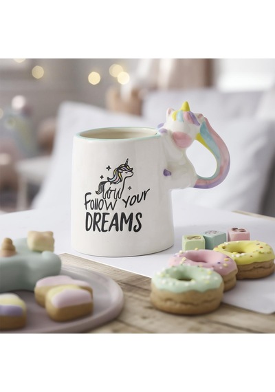 Aryıldız Aryıldz Tails Unicorn Figürlü Kupa 545ml Beyaz - Çok Renkli