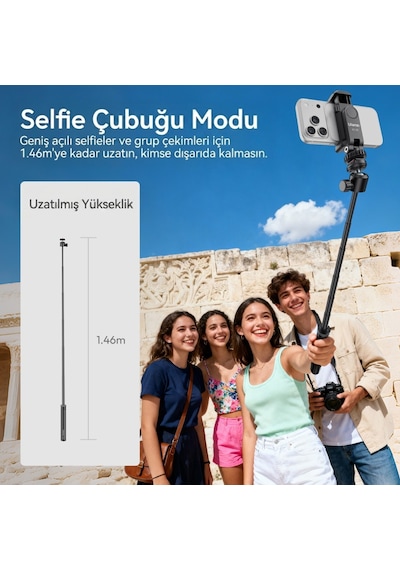 Ulanzi Tt24 Cka 146cm Selfie Stick Tripod Kamera Ve Telefon Uyumlu - S044a