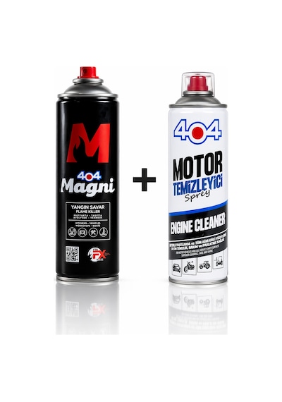 404 Magni Yangın Söndürücü Sprey + 404 Motor Temizleyici Set Araç Güvenlik Ve Motor Bakım Paketi
