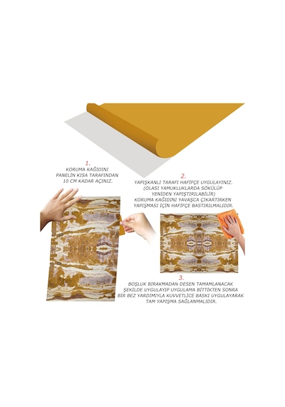 Tink Kendinden Yapışkanlı Etnik Desenli Pvc Panel 41x62 Cm