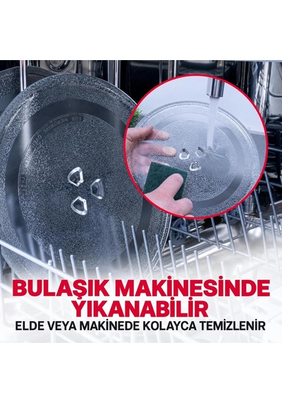Mikrodalga Fırın Cam Tepsi Tabak 24,5 Cm Çaplı Delikli Diğer