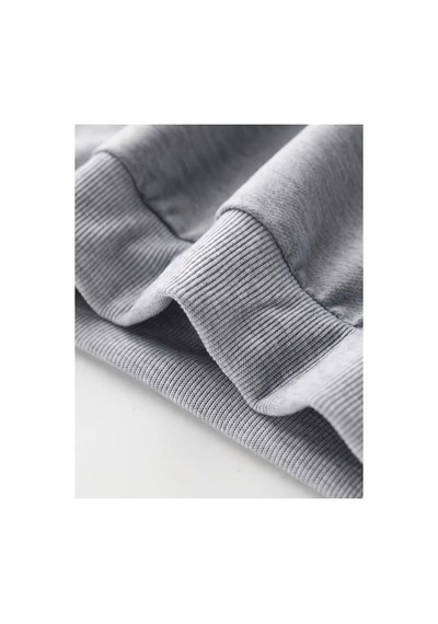 Herkesemoda Çilek Kurdele Baskı Detaylı Bisiklet Yaka Sweatshirt Gri