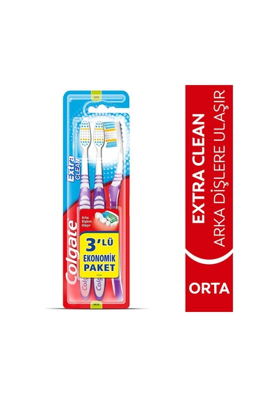 3 Adet Colgate Diş Fırçası Extra Clean 3'lü